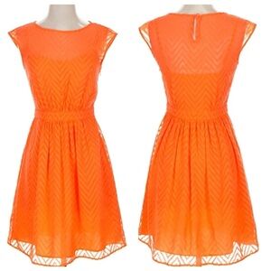 J. Crew Chevron Orange Dress NWT